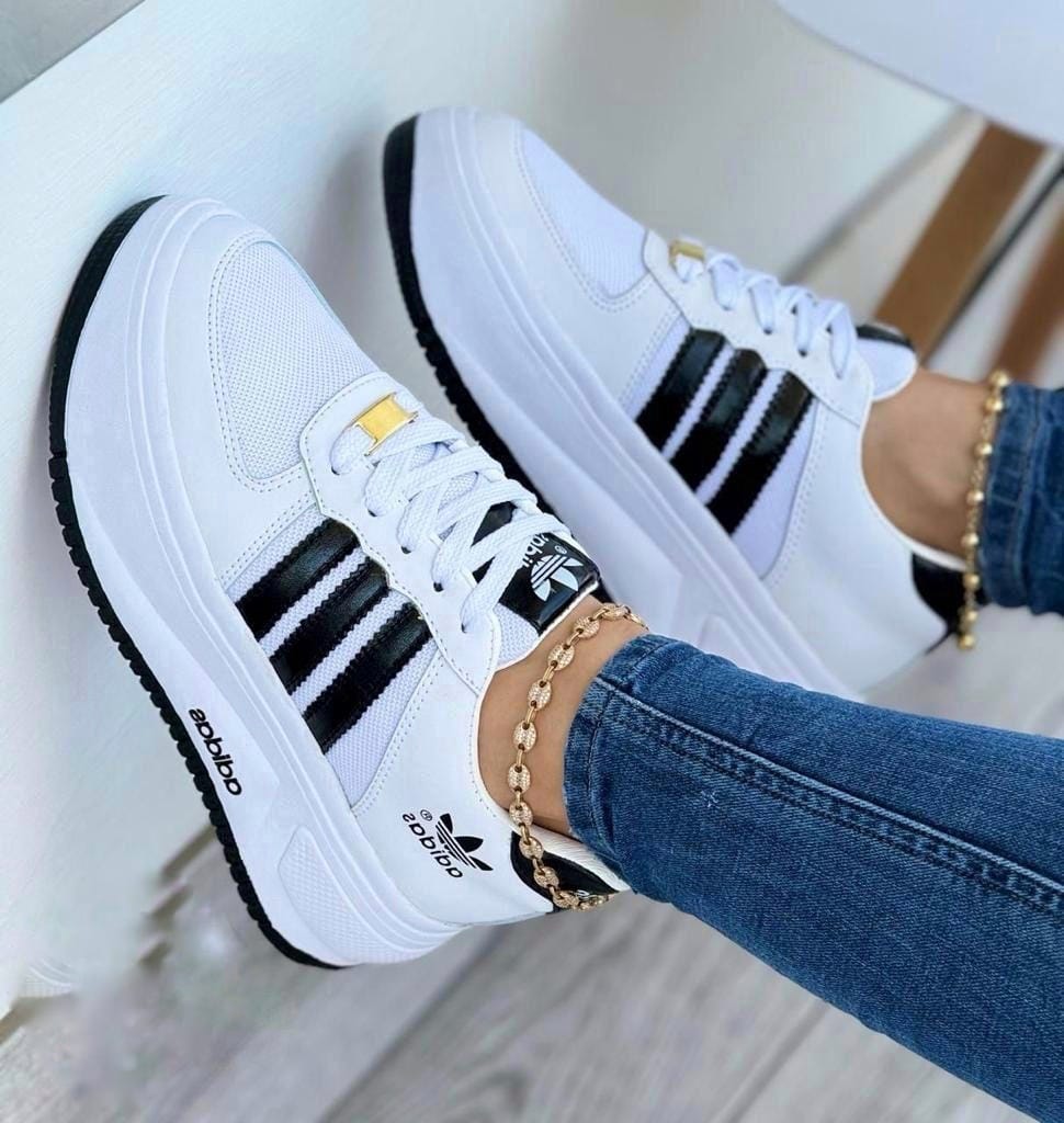 Adidas mujer blanco y negro online