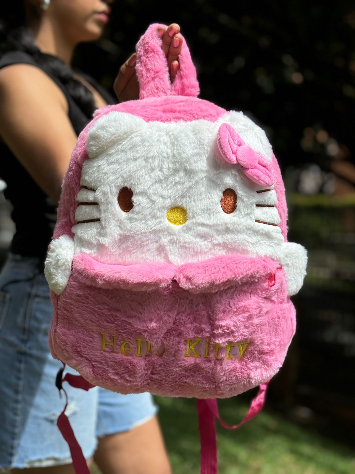 Plush Backpack with Cartoon Characters