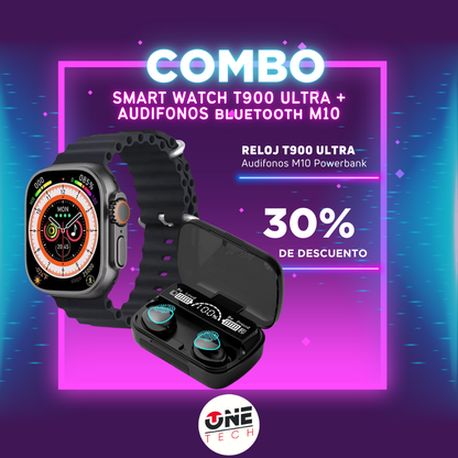 Combo Smart Watch T900 Ultra + Audífonos M10