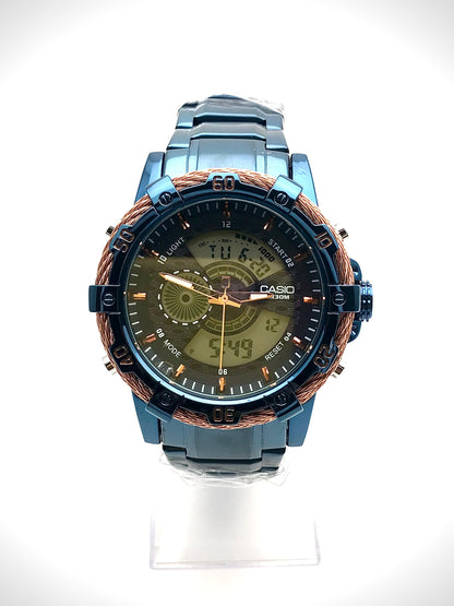 Reloj Casio Doble Hora R19 de Acero Inoxidable