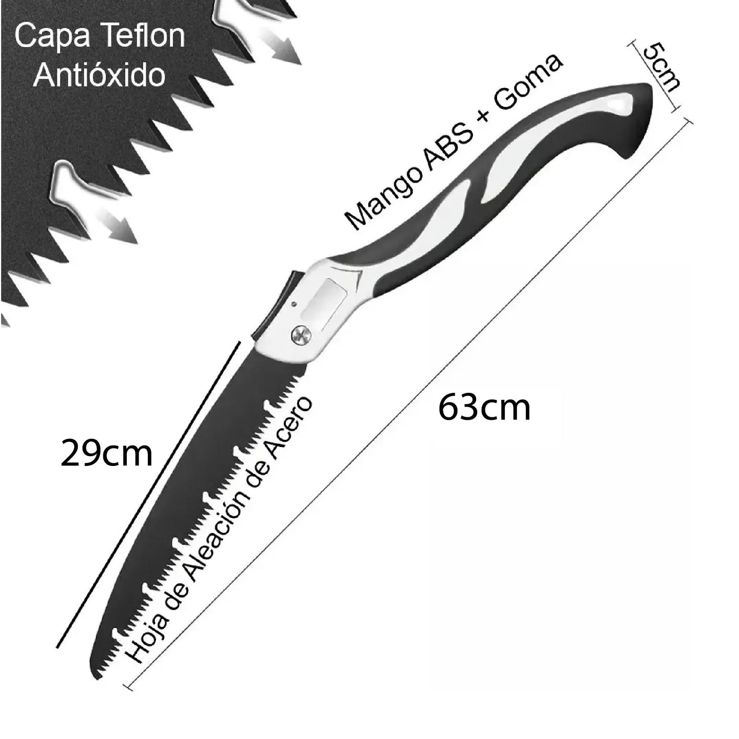 Sierra de Mano Ergonométrica Plegable de Acero