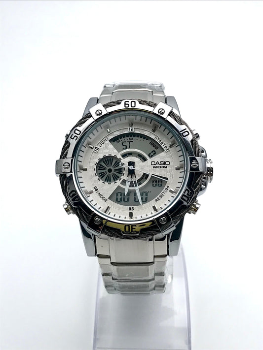 Reloj Casio Doble Hora R19 de Acero Inoxidable