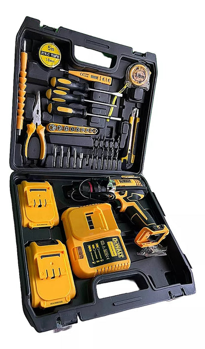 Taladro inalámbrico 36V percutor Dewalt + Herramientas