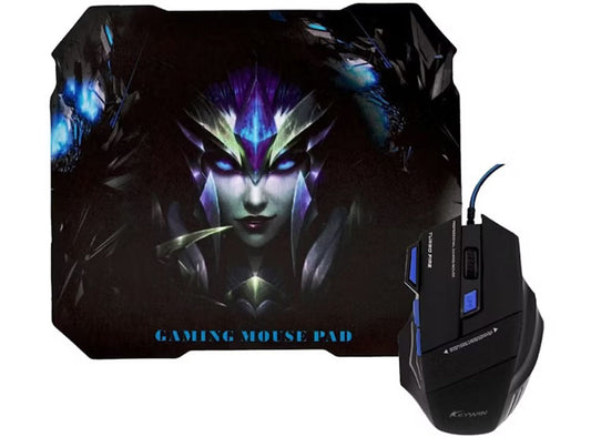 Mouse Gamer Keywin 7D + Alfombrilla: ¡Potencia tu Juego!