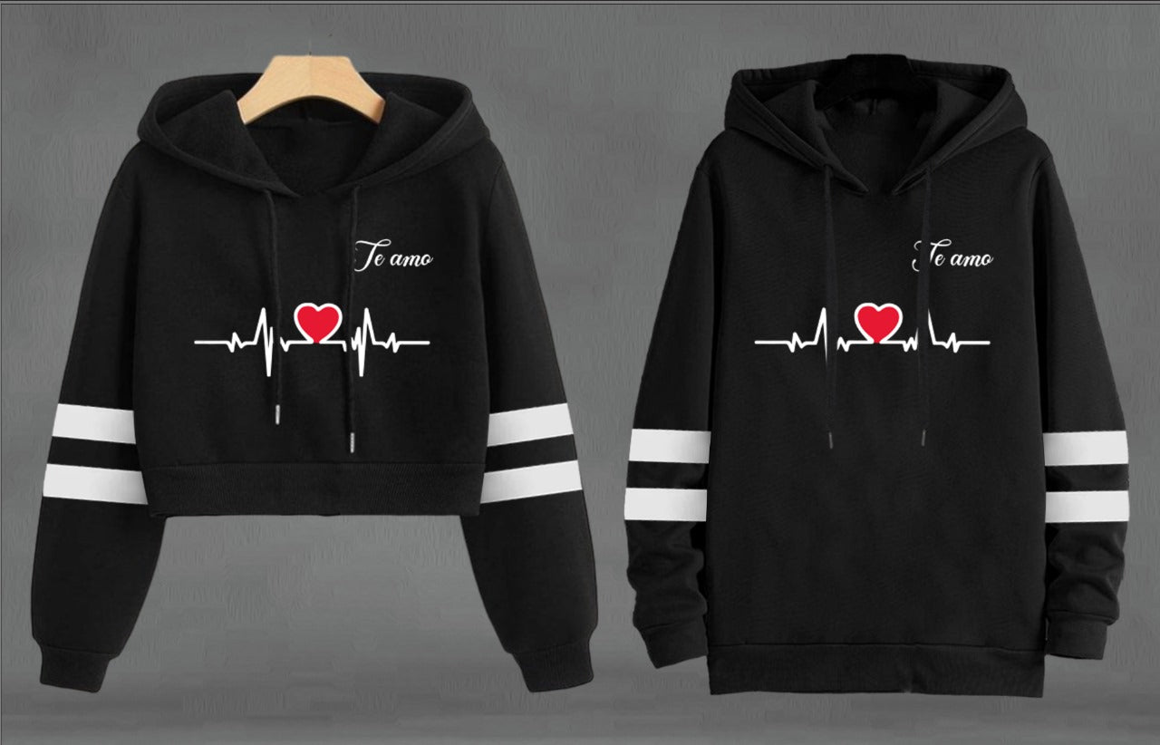 Buzo Hoodie Corazon Electro para Parejas